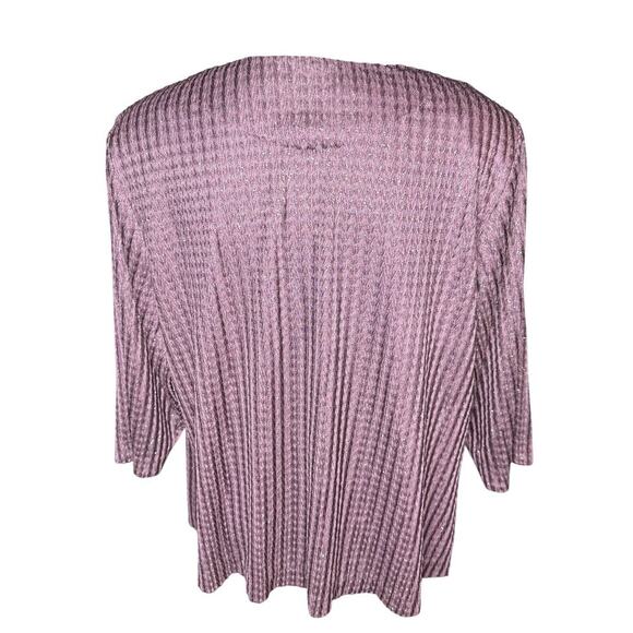 Alex Evenings Women's Plus Sz 2X Purple with Silver Open front Jacket Blazer LS - Picture 2 of 10